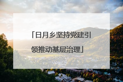 日月乡坚持党建引领推动基层治理