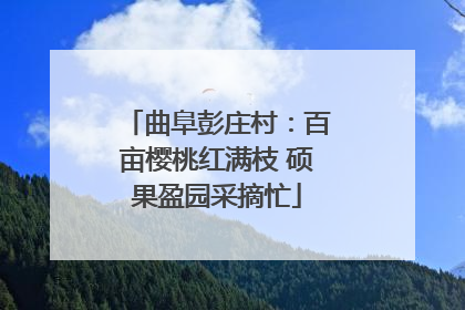 曲阜彭庄村：百亩樱桃红满枝 硕果盈园采摘忙