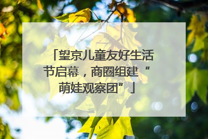 望京儿童友好生活节启幕，商圈组建“萌娃观察团”
