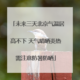 未来三天北京气温居高不下 天气晴晒炎热需注意防暑防晒