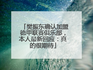 樊振东确认加盟德甲联赛俱乐部，本人最新回应：真的很期待