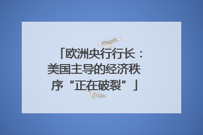 欧洲央行行长：美国主导的经济秩序“正在破裂”