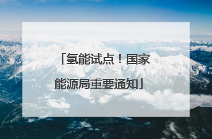 氢能试点！国家能源局重要通知