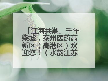 江海共潮、千年柴墟，泰州医药高新区（高港区）欢迎您！（水韵江苏“慢”游记）