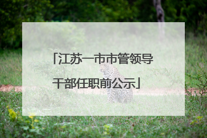 江苏一市市管领导干部任职前公示