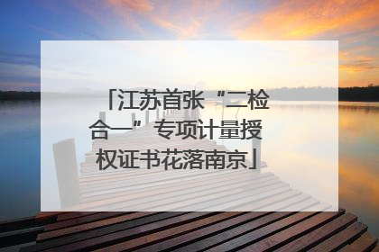 江苏首张“二检合一”专项计量授权证书花落南京