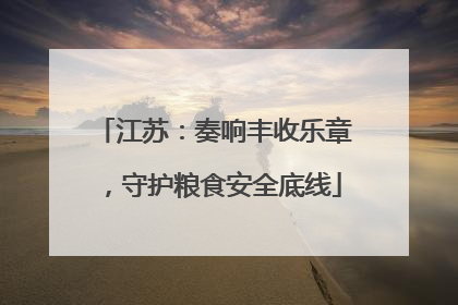 江苏：奏响丰收乐章，守护粮食安全底线