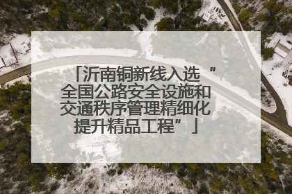 沂南铜新线入选“全国公路安全设施和交通秩序管理精细化提升精品工程”