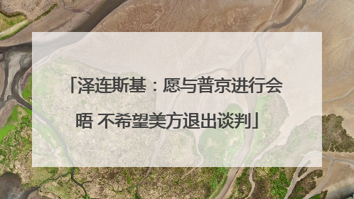 泽连斯基：愿与普京进行会晤 不希望美方退出谈判