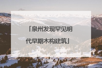 泉州发现罕见明代早期木构建筑