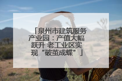 泉州市建筑服务产业园：产值大幅跃升 老工业区实现“破茧成蝶”