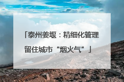泰州姜堰：精细化管理留住城市“烟火气”