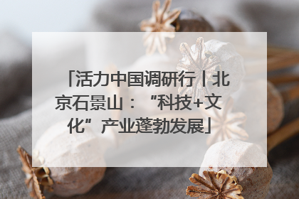 活力中国调研行丨北京石景山：“科技+文化”产业蓬勃发展