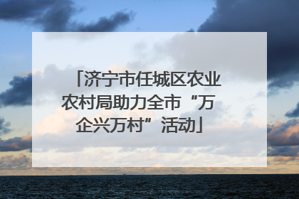 济宁市任城区农业农村局助力全市“万企兴万村”活动