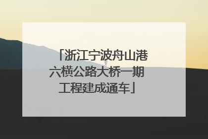 浙江宁波舟山港六横公路大桥一期工程建成通车