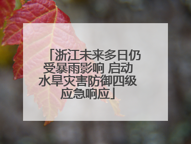浙江未来多日仍受暴雨影响 启动水旱灾害防御四级应急响应