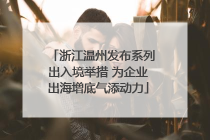 浙江温州发布系列出入境举措 为企业出海增底气添动力