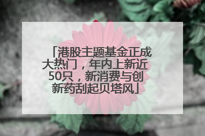 港股主题基金正成大热门，年内上新近50只，新消费与创新药刮起贝塔风