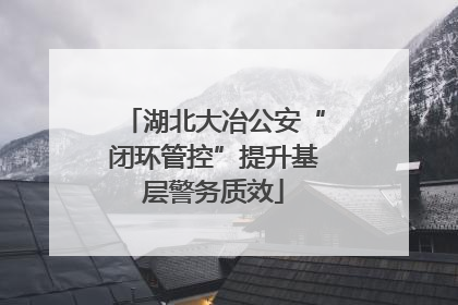 湖北大冶公安“闭环管控”提升基层警务质效