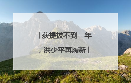 获提拔不到一年，洪少平再履新