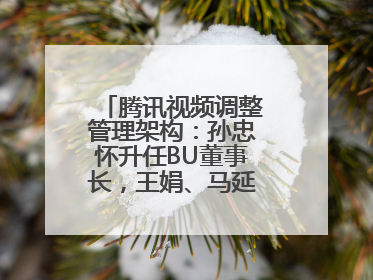 腾讯视频调整管理架构：孙忠怀升任BU董事长，王娟、马延琨任联席总裁