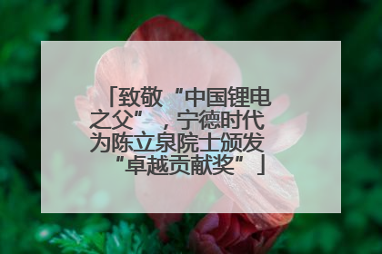 致敬“中国锂电之父”，宁德时代为陈立泉院士颁发“卓越贡献奖”