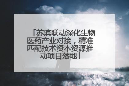 苏滨联动深化生物医药产业对接，精准匹配技术资本资源推动项目落地