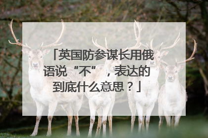 英国防参谋长用俄语说“不”，表达的到底什么意思？