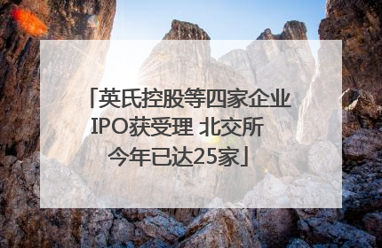 英氏控股等四家企业IPO获受理 北交所今年已达25家