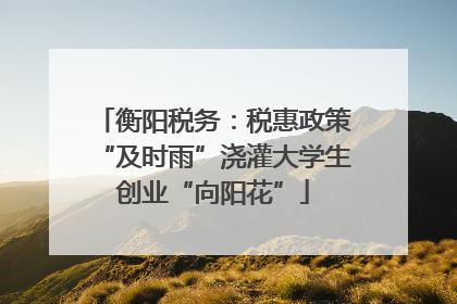 衡阳税务：税惠政策“及时雨”浇灌大学生创业“向阳花”