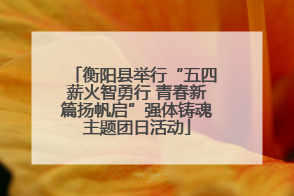 衡阳县举行“五四薪火智勇行 青春新篇扬帆启”强体铸魂主题团日活动