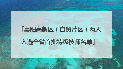 襄阳高新区（自贸片区）两人入选全省首批特级技师名单