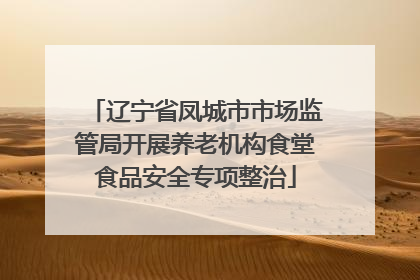 辽宁省凤城市市场监管局开展养老机构食堂食品安全专项整治