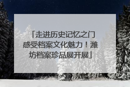 走进历史记忆之门 感受档案文化魅力！潍坊档案珍品展开展
