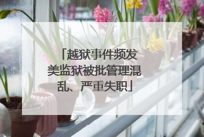 越狱事件频发 美监狱被批管理混乱、严重失职