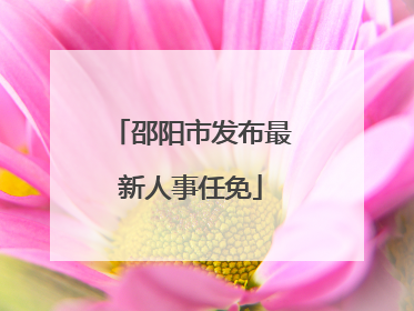 邵阳市发布最新人事任免