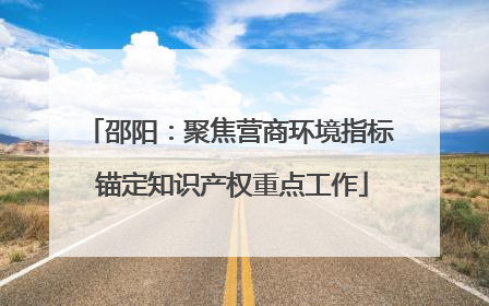 邵阳：聚焦营商环境指标 锚定知识产权重点工作