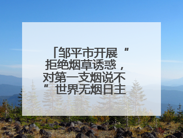 邹平市开展“拒绝烟草诱惑，对第一支烟说不”世界无烟日主题宣传活动