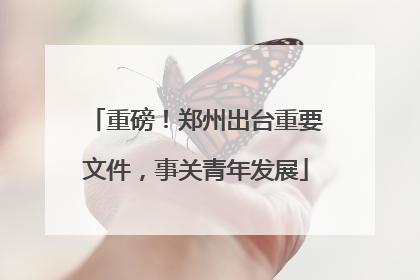 重磅！郑州出台重要文件，事关青年发展