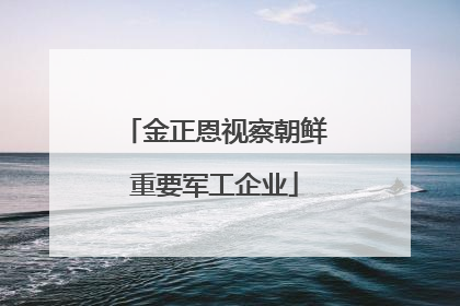 金正恩视察朝鲜重要军工企业