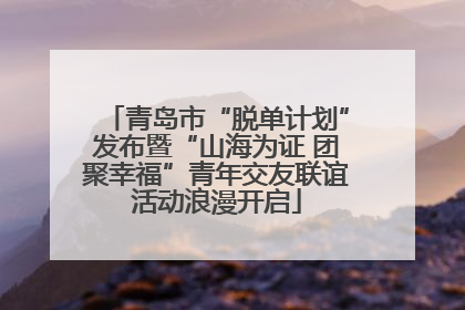 青岛市“脱单计划”发布暨“山海为证 团聚幸福”青年交友联谊活动浪漫开启