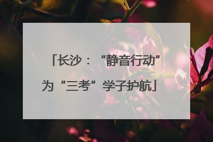 长沙：“静音行动”为“三考”学子护航