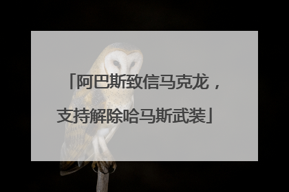 阿巴斯致信马克龙，支持解除哈马斯武装