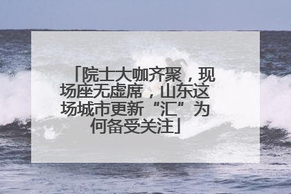 院士大咖齐聚，现场座无虚席，山东这场城市更新“汇”为何备受关注