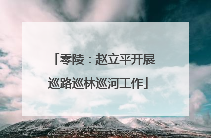零陵：赵立平开展巡路巡林巡河工作