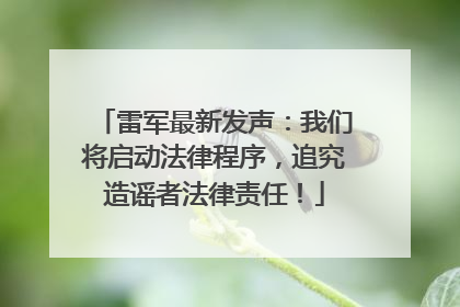 雷军最新发声：我们将启动法律程序，追究造谣者法律责任！