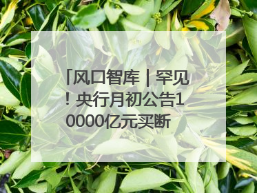 风口智库｜罕见！央行月初公告10000亿元买断式逆回购操作，什么信号？