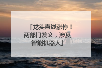 龙头直线涨停！两部门发文，涉及智能机器人