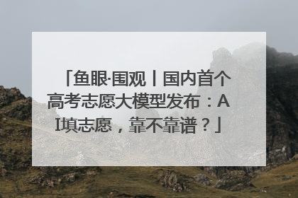 鱼眼·围观丨国内首个高考志愿大模型发布：AI填志愿，靠不靠谱？