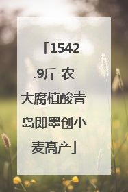 1542.9斤 农大腐植酸青岛即墨创小麦高产